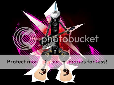 guitare,guitar,pink,red,kiss,hero,burn,star